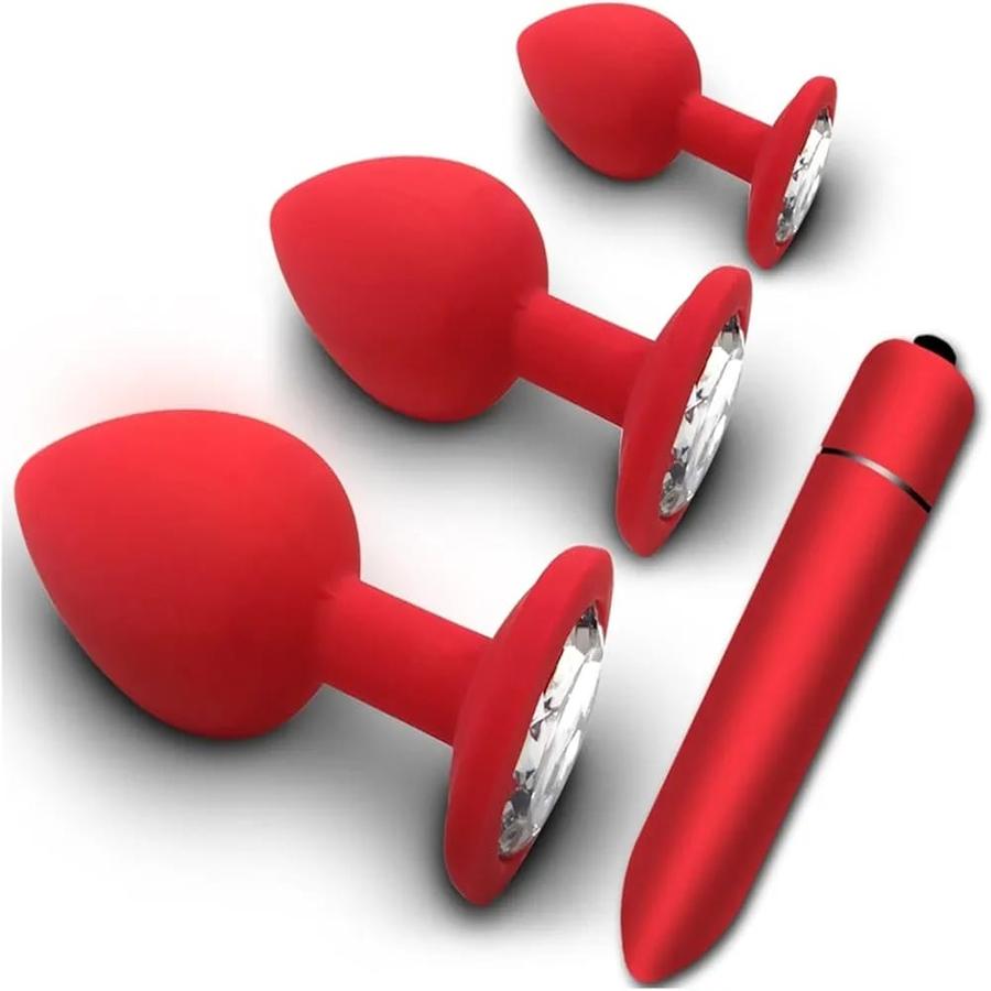 But Plug with Bullet vibrator( 4pcs set)